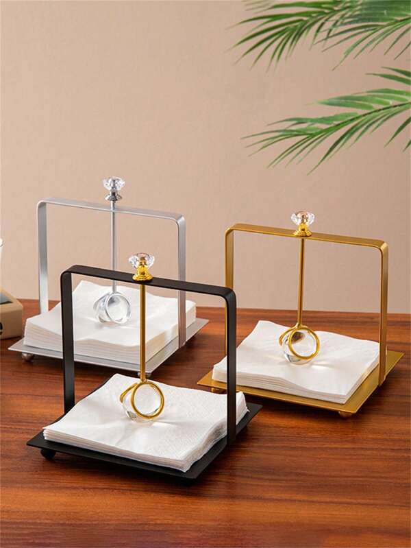 1pc Iron Square Frame Paper Weight Holder For Dining Room/Hotel, European Stylehome Decor,School Supplies