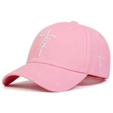 1 pièce Casquette de baseball à lettre brodée 'Faith' pour homme, à la mode, protection solaire, réglable, convient pour les voyages de printemps/automne, les fêtes à la plage