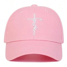 1 pièce Casquette de baseball à lettre brodée 'Faith' pour homme, à la mode, protection solaire, réglable, convient pour les voyages de printemps/automne, les fêtes à la plage