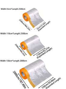 Multi-Purpose Disposable Dust Cover With Adhesive Tape – Water-Resistant Protection For Furniture During Renovation And Cleaning – Odorless, Transparent PE Film For School, Office, Household, Travel, Bag, Organizer, Storage - Clear - View 13