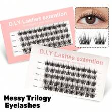 Fluffy Lash Extension Faux Mink Thick Cluster Eyelash Extensions 80D 10-16mm Lash Clusters Individual Volume Look Lash Extensions DIY Clusters Lashes Extension At Home - C - View 1