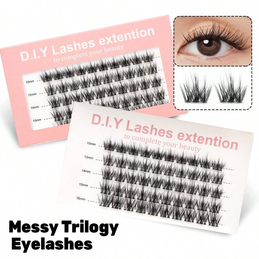 Fluffy Lash Extension Faux Mink Thick Cluster Eyelash Extensions 80D 10 ...