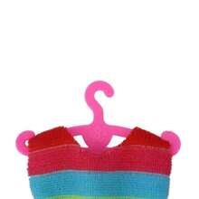 Juego surtido de 50/40/30/20/10/1 perchas de plástico rosas pequeñas y lindas, accesorios para armario, ropa, casa de muñecas, colores y estilos aleatorios