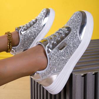 New Women's Shiny Casual Sports Fashion Versatile Lightweight Comfortable Swearable All Seasons