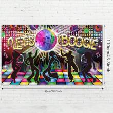 Disco 70s Theme Party Decorations Back To 60s 70s 80s 90s Let's Boogie Disco Dancing Night Photography Photo Booth Background Disco Birthday Party Supplies, 72.8 X 43.3 Inches - 1 - View 2