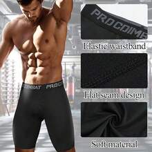 Basketball Compression Shorts For Training And Exercise, Breathable, High Elastic, Quick Dry, Mid-Calf Shorts - שחור - ראה 2