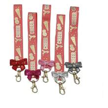 5pcs Cheerleader Keychain With Bowknot & Ribbon, Cheerleading Gift - Multicolor - View 8