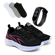 Conjunto de Academia para Mulheres - Tênis Macio e Leve + Meia Curta + Smartwatch