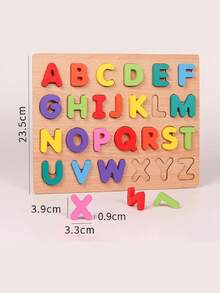 Madera de colores letras y números cognitiva juego rompecabezas rompecabezas rompecabezas tablero Educación temprana de los niños juguetes de bloques de construcción educativa - letra (del alfabeto) - Ver 3
