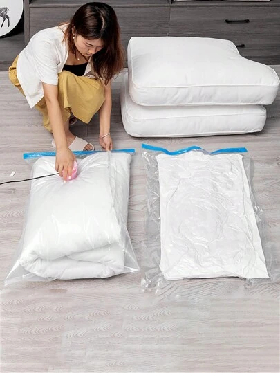 10pcs+Hand Pump -1pc Vacuum Compression Bag Transparent Storage Bag Household Air Extraction Packaging Bag Travel Storage Bag Quilt Clothing Perfect For Girl Gift Storage Travel Vacuum Compression Bag Hand Pump Decorations Decor Festival Decor Room Decor Home Decor Bed Room Decor Bedroom, Organizer, Home Storage, White T Shirt Women, Black Pants Women, Ladies Winter Clothes, Dress,