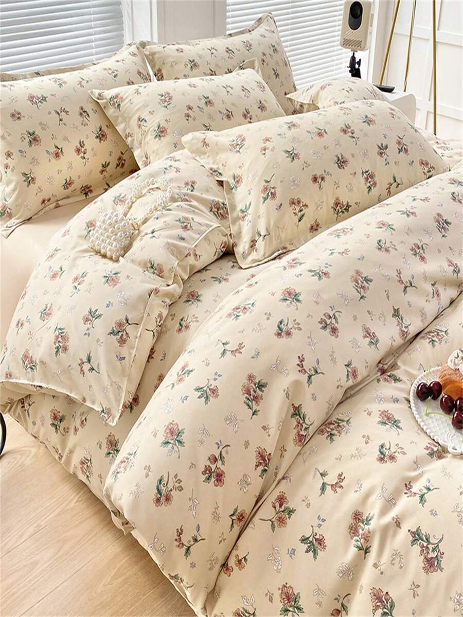 1pc Cute Polyester Heart Patterned Single Duvet Cover, Multi-Color, Universally Suitable For Student Dormitories