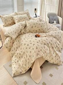 1pc Cute Polyester Heart Patterned Single Duvet Cover, Multi-Color, Universally Suitable For Student Dormitories - Multicolor - View 6