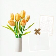 Diy方塊花束,人工花裝飾,室內植物裝飾,手工製作的方塊玩具花藝擺設（不含花瓶,不含禮盒） - 彩色 - 查看 7