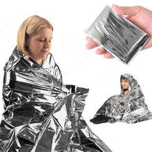 1pc Emergency Blanket Outdoor Survival Rescue First Aid Foil Thermal Blanket Hypothermia Windproof Multi-Use For Explore Camping - Multicolor - View 2
