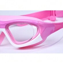 High Definition Kids Swim Goggles, Anti-Fog Swimming Goggles With Earplugs, Nose Clip, Big Frame And Swimming Cap Set, Bag Packed