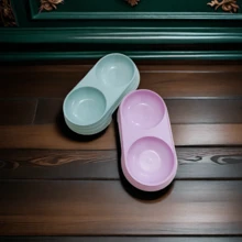 1個多色現代簡約寵物雙碗,配有馬卡龍糖果色,適用於中小型寵物 - 彩色 - 查看 17