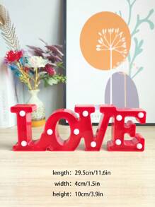 1 Đèn LED trang trí hình chữ 'LOVE' bằng nhựa màu trắng/đỏ (Không bao gồm pin) Dành cho sinh nhật, tiệc cưới, ngày lễ tình nhân, cầu hôn, chụp ảnh cưới, tiệc, phòng khách sạn, cửa sổ cửa hàng, sân khấu hòa nhạc, quán bar, v.v. - màu trắng ấm áp - Xem 9