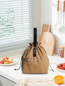 Túi đựng đồ ăn trưa cách nhiệt di động màu đen, xanh lá cây, kaki, hộp đựng đồ ăn trưa cầm tay, túi đựng đá giữ tươi dung tích lớn đa chức năng, túi ăn trưa cắm trại ngoài trời, túi ăn trưa màng nhôm - Màu Khaki - Xem 6