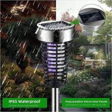 Solar Powered Lamp  Outdoor Mosquito Fly Bug Insect Zapper Killer Trap - Multicolor - View 7