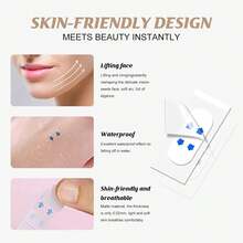 120入組提拉臉部膠帶，2024新版高彈性臉部膠帶提拉無痕–有效提升8小時，無痕提拉膠帶，即時拉提塑造V臉