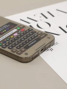 1入創意聊天界面鍵盤保護器亞克力TPU彩色畫布手機殼，配有相機保護，適用於像11/12/13/14/15pro Max等蘋果手機 - 彩色 - 查看 5