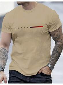 Men's Paris T-Shirt Launch 100% Cotton Shirt 30.1 Combed - Màu Khaki - Xem 1