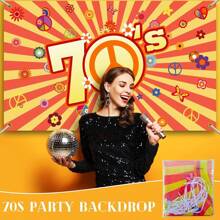 70s Party Backdrop Back To 70s Backdrop Hippie Groovy Party Decorations Daisy Flower Peace Sign Background For 1970's Birthday Party Supplies Banner Photo Props - 1 - View 5