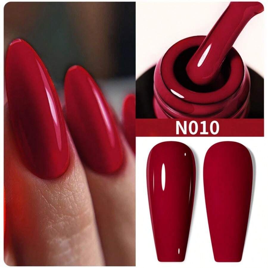 XEIJAYI 1瓶7.3毫升凝膠指甲油,法式指甲油,浸泡式紫外線光固化凝膠指甲油,美術設計美甲沙龍diy沙龍凝膠 - 紅色 - 查看 1