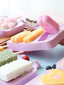 Molde Forma Silicone Coelho Chocolate Biscuit Sorvete Pascoa Forma Picolé Silicone Coelho Chocolate Páscoa Doces Picolé Chocolate