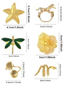 Animal Series Napkins Rings 2/4piece Set Metal Napkin Rings Buckles Dinner Table Decor Napkin Holder For Table Setting Napkin Ring For Wedding,Camping, Festival,Party - Multicolor - View 2