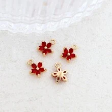 4 piezas de colgantes de flores coloridas simples con 8 colores diferentes (de 5 pétalos) para manualidades de pendientes, pulseras, collares, materiales para hacer joyas para el Día de San Valentín
