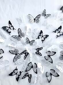12pcs 3D Butterfly Stickers, Home Furniture Office Party Decoration - Multicolor - View 1