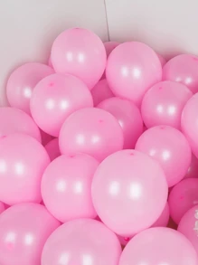 30入/50入/100入 5英吋粉色乳膠圓形氦氣球，適用婚禮、生日、畢業典禮、新娘婚前派對裝飾 - 粉色 - 查看 2