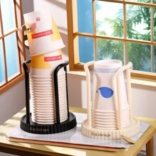1 件简易纸杯架家用一次性杯子收纳架多功能桌面咖啡茶杯收纳架，杯子分配器促销