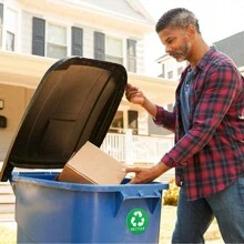 4pcs Recycling Stickers, Self-Adhesive Recycling And Trash Bin Sign Stickers, Circular Sign Recycling Stickers For Garbage Bin, Recycling Container, Waterproof Kitchen Recycling Stickers - Multicolor - View 3