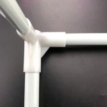 10pcs PVC Plastic Three-Way Joint 19mm/16mm/12mm/8.5mm Tent Bracket Mosquito Net Shoe Rack And Other Storage Rack Fitting T-Shaped Pipe And Elbow Joint - White - View 1
