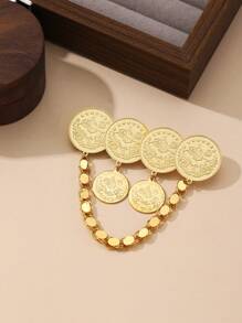 1 Miếng Đơn giản & Sang trọng 18K MẠ Thủ công Hợp kim đồng Chuỗi Trâm cài , Thích hợp Đối với phụ nữ Đến Mặc at Đám cưới & Lễ hội - Vàng - Xem 1