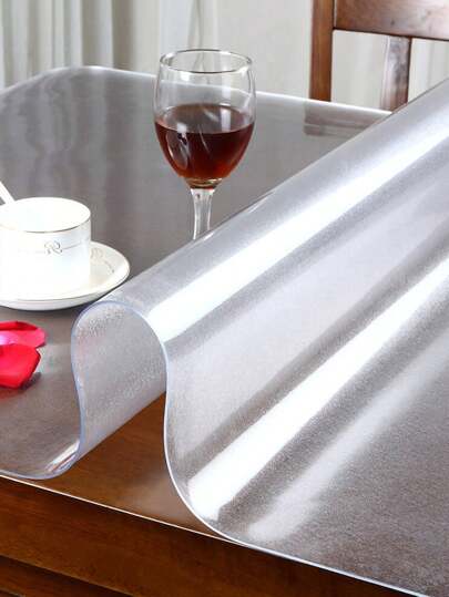 1 pieza Mantel cuadrado/rectangular minimalista moderno de PVC esmerilado con grosor de 1,0 mm, anti-bacteriano, impermeable, a prueba de aceite, resistente a los arañazos, resistente al calor y fácil de limpiar. Úselo como mantel para mesa de café, como película protectora de superficie de plástico para gabinete de zapatos, gabinete de televisión, escritorio de computadora y como tapete de vidrio blando.