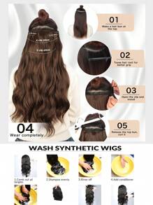 Clip In Hair Extensions Blonde Color 7 PCS Set 24 Inch Long Straight Hair Extension For Women Full Head Synthetic Hair Extensions Hairpieces