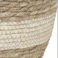1 件，天然植物篮 - 手工编织藤条花盆配稻草花篮 - 彩色 - 查看 7
