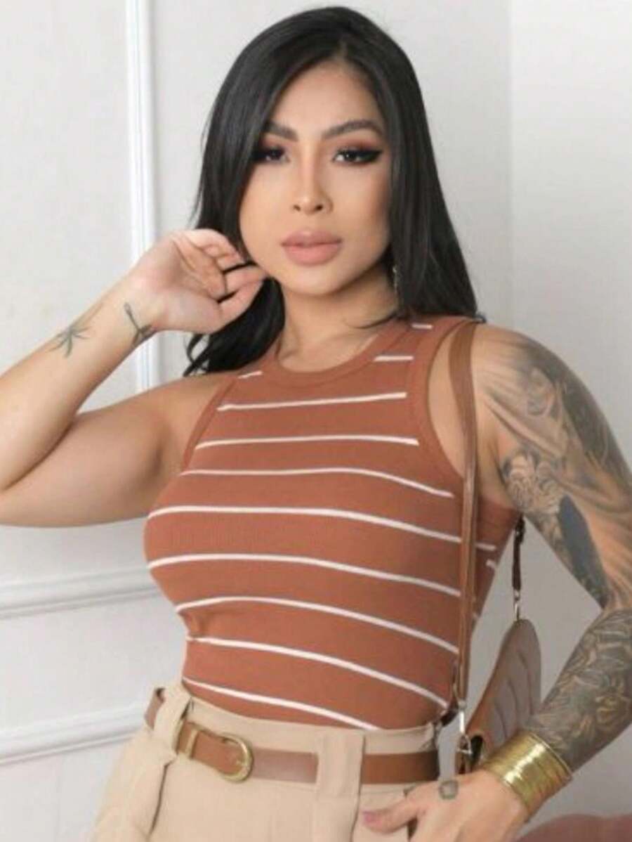 Women Tank Tops & Camis - Camel - View 1