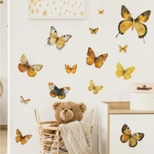 1 件卡通多色蝴蝶墙贴、贴纸、墙贴花、乙烯基贴花用于家居装饰、春季装饰品让您的家焕然一新、节日装饰贴纸礼物生日毕业