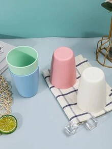 4pcs Reusable Plastic Cups, Unbreakable Drinking Glasses For Juice, Milk, Cold/Hot Beverages, Suitable For Home Kitchen, Party, Picnic, Camping, Stackable & Portable - Multicolor - View 4