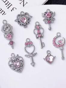 Hermosos accesorios de joyería de aleación con pedrería, para hacer tus propios aretes, collares y pulseras de cristal - Accesorios de diamantes de la serie Beautiful Girl - Ver 9