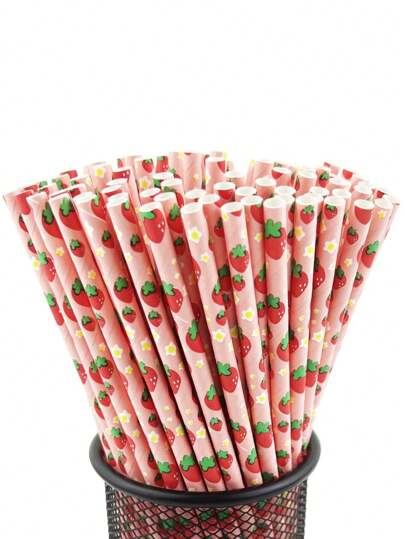 25 piezas/50 piezas Pajitas multicolor reutilizables, pajitas de fiesta de frutas de verano, fiesta en la playa, celebración de cumpleaños y decoración de mesa de festival