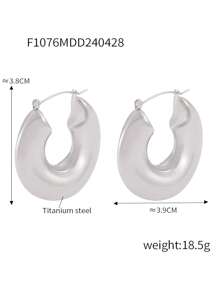 2PC18KGoldplatedStainless Steel Smooth Ear Rings - Earrings - View 4