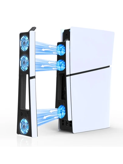 HONSON PS 5 Slim Cooling Fan, PS 5 Slim Cooler With 3 Upgraded Quiet Fans & USB 3.0 Port For Digital/Disc Edition