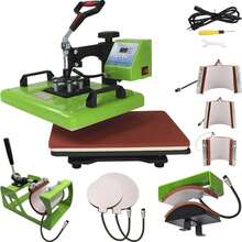 Kit Sublimacion 8 En 1 Plancha 30 X 40 Tazas Gorras Playeras - Verde - Ver 2