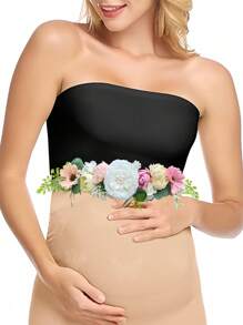 1 pieza Cinturón para mamá - Faja de maternidad hecha a mano con flor y diadema con rosa para novia, niña de las flores, accesorios para sesión de fotos de maternidad, cinturones con flores para mujeres en bodas, cinturón para baby shower, faja floral para sesión de fotos de maternidad, regalos para fiesta de bienvenida del bebé y descubrimiento del género - Multicolor - Ver 13