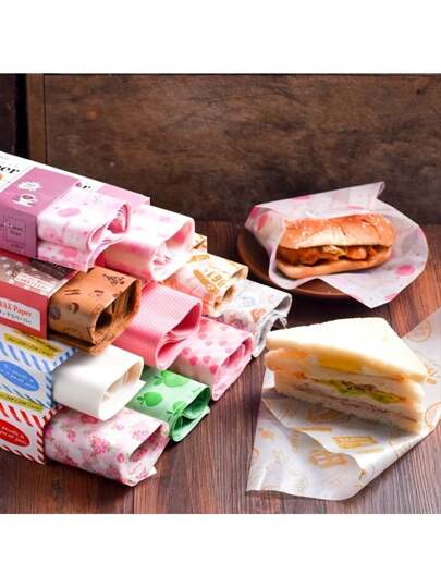 50 Blatt Wachspapier, Einweg-Lebensmittelverpackungspapier, fettdichtes Papier für Seifenverpackung, Bouquet-Verpackungspapier, Süßigkeiten-/Keksverpackungspapier, Halloween-Weihnachts-Geschenkpapier, Halloween-Weihnachts-Geschenkverpackungszubehör, Weihnachtsdekoration, Weihnachtspyjamas, Weihnachtsgeschenke, Weihnachtsdekoration